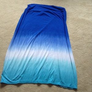 Blue, teal,and white skirt